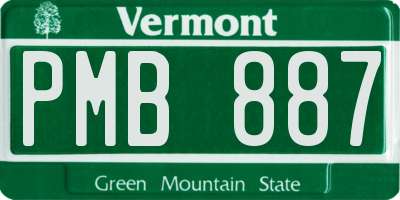 VT license plate PMB887
