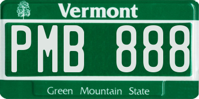 VT license plate PMB888