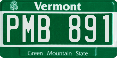 VT license plate PMB891