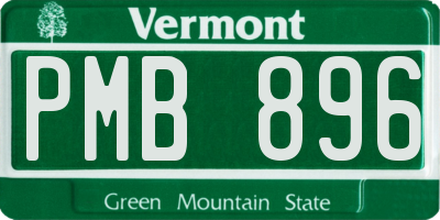 VT license plate PMB896
