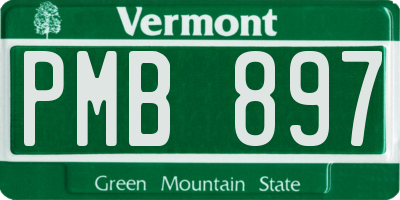 VT license plate PMB897