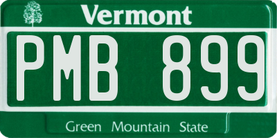 VT license plate PMB899