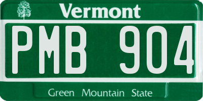 VT license plate PMB904