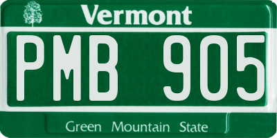 VT license plate PMB905