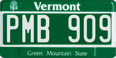 VT license plate PMB909