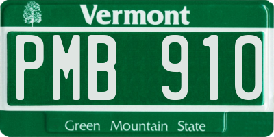 VT license plate PMB910