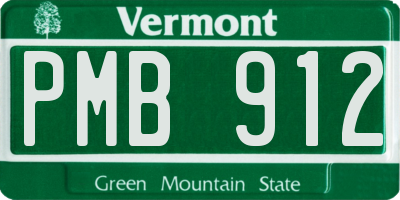 VT license plate PMB912