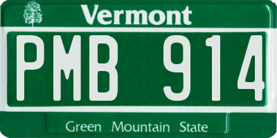 VT license plate PMB914