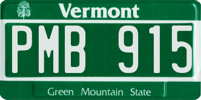 VT license plate PMB915