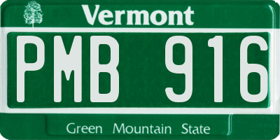 VT license plate PMB916