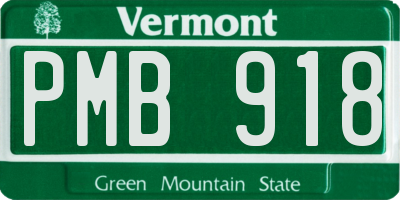 VT license plate PMB918
