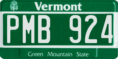 VT license plate PMB924