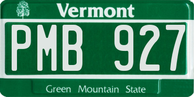 VT license plate PMB927