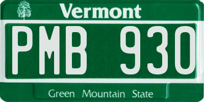 VT license plate PMB930