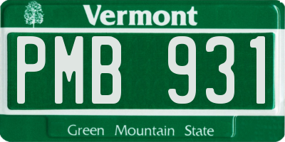 VT license plate PMB931
