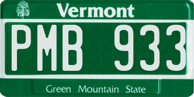VT license plate PMB933