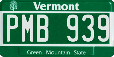 VT license plate PMB939