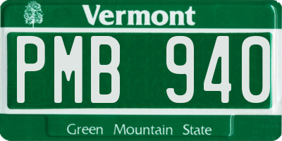 VT license plate PMB940