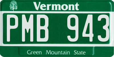 VT license plate PMB943
