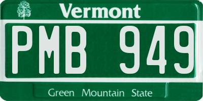 VT license plate PMB949