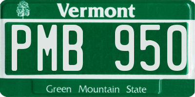 VT license plate PMB950