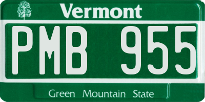 VT license plate PMB955