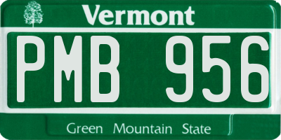VT license plate PMB956