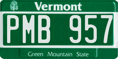 VT license plate PMB957