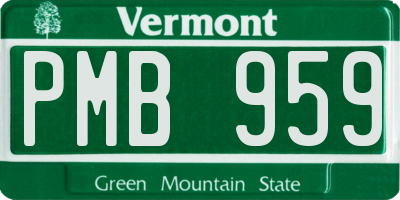 VT license plate PMB959
