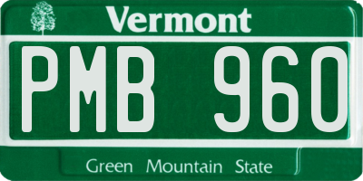VT license plate PMB960