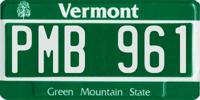 VT license plate PMB961