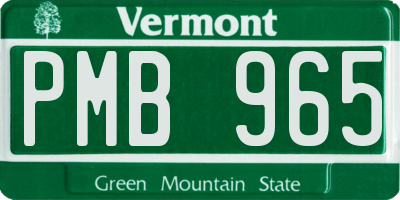 VT license plate PMB965