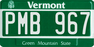 VT license plate PMB967