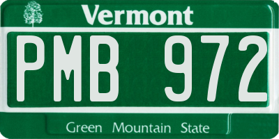 VT license plate PMB972
