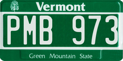 VT license plate PMB973