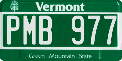 VT license plate PMB977