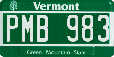 VT license plate PMB983