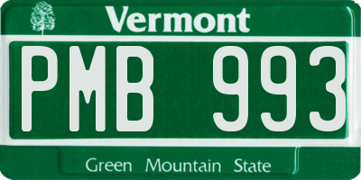 VT license plate PMB993