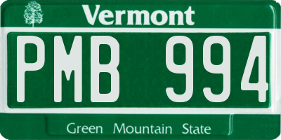 VT license plate PMB994