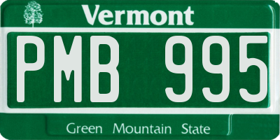 VT license plate PMB995