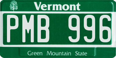 VT license plate PMB996