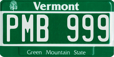 VT license plate PMB999