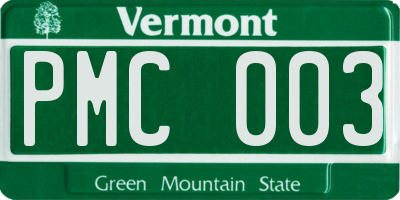 VT license plate PMC003