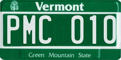 VT license plate PMC010