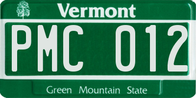 VT license plate PMC012