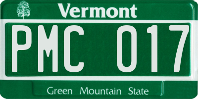 VT license plate PMC017