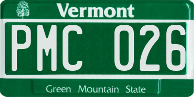 VT license plate PMC026