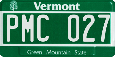 VT license plate PMC027