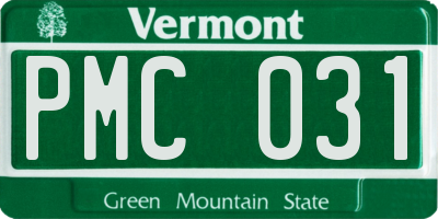 VT license plate PMC031