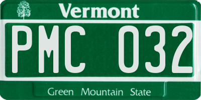 VT license plate PMC032